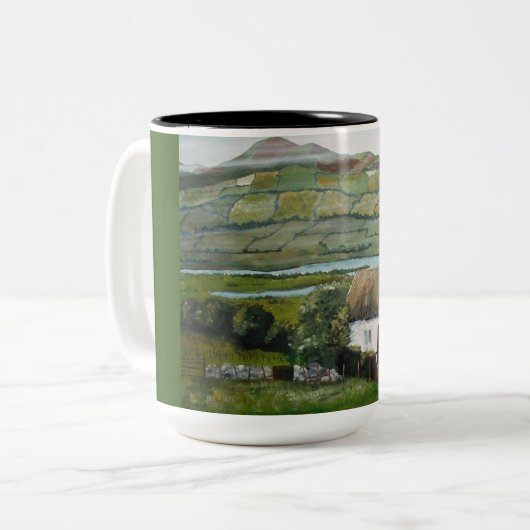 Irish Mok, Koffie, Thee, Ierland Tweekleurige Koffiemok (Voorkant links)