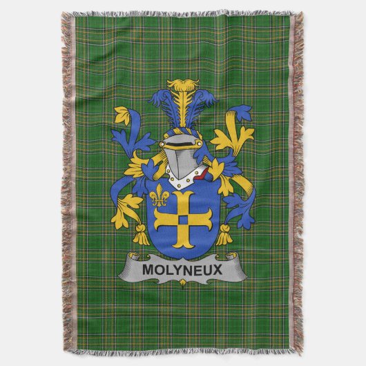 Irish Molyneux Wapen Family Crest Ierland Deken (Voorkant Verticaal)