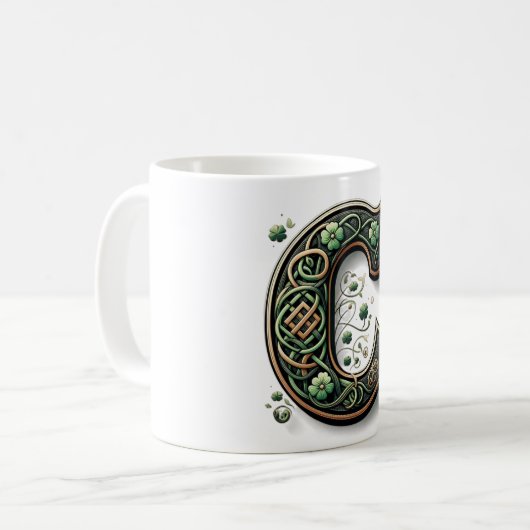Irish Monogram Coffee Mug Koffiemok (Voorkant links)