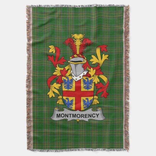 Irish Montmorency Wapenschild Familie Crest Irela Deken (Voorkant Verticaal)