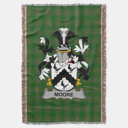 Irish Moore Coat of Arms Family Crest Ireland Deken (Voorkant Verticaal)