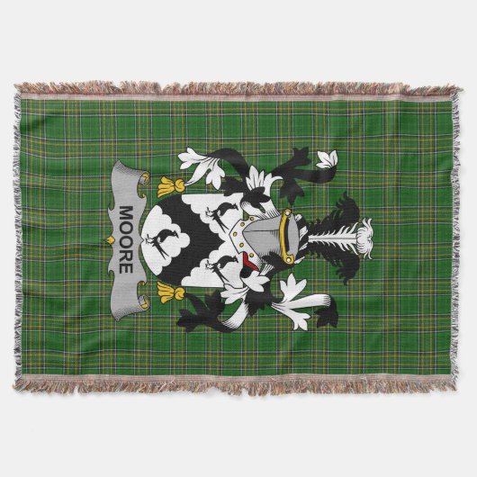 Irish Moore Coat of Arms Family Crest Ireland Deken (Voorkant)