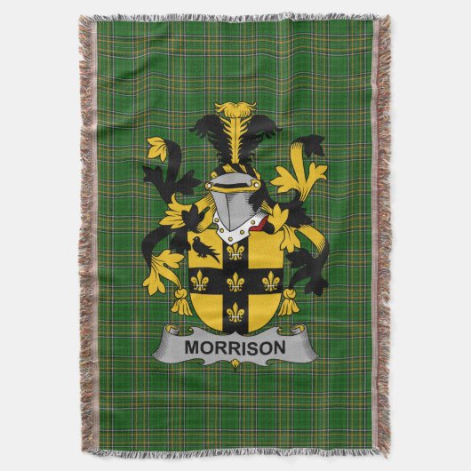 Irish Morrison Coat of Arms Family Crest Ireland Deken (Voorkant Verticaal)
