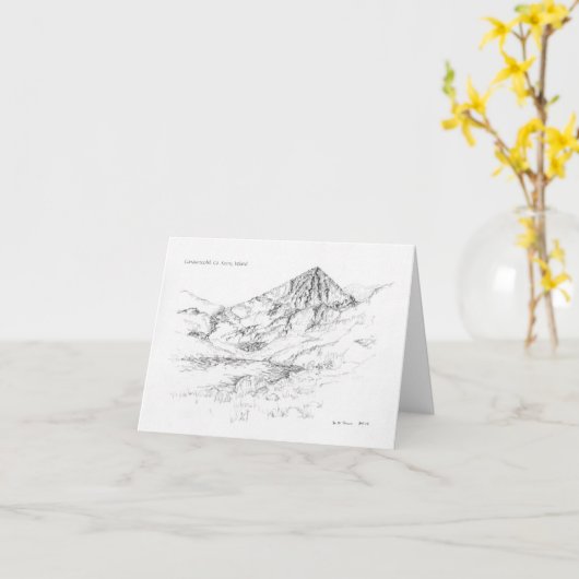 Irish Mountains Blank Wenskaart - Carrauntoohil Kaart (Gele Bloem)