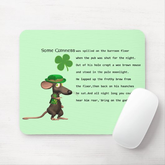 Irish Mouse drink bier Muismat (Met muis)