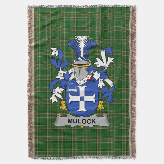 Irish Mulock of Mullock wapenschild Familie Crest Deken (Voorkant Verticaal)