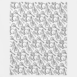 Irish Music Instrument Fleece Blanket Deken