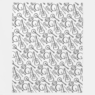Irish Music Instrument Fleece Blanket Deken