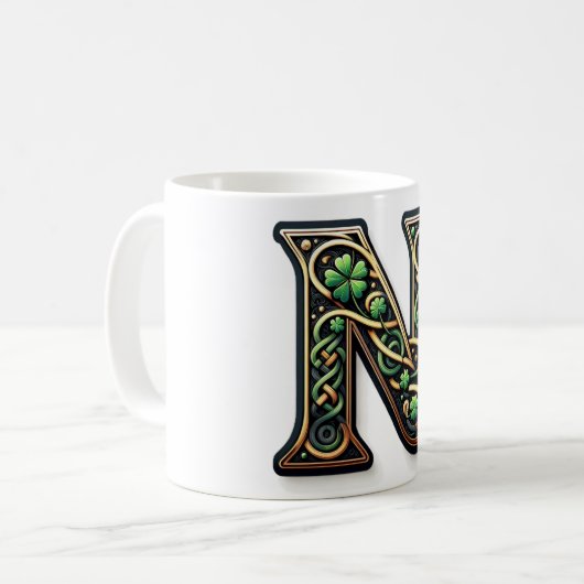 Irish N Monogram Coffee Mug Koffiemok (Voorkant links)