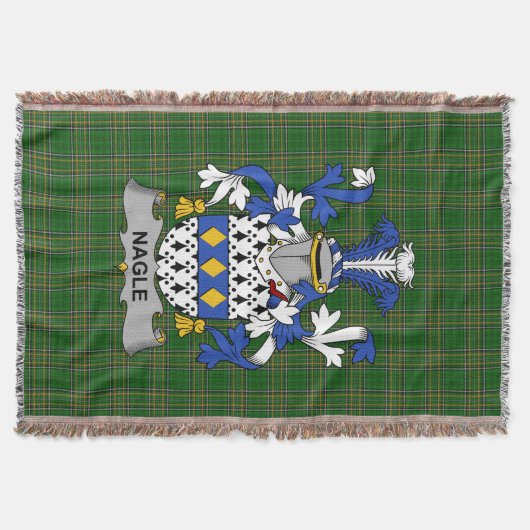 Irish Nagle Coat of Arms Family Crest Ireland Deken (Voorkant)