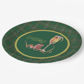 Irish National Tartan Champagne Cheers Papieren Bordje (Gekanteld)