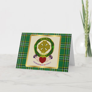 Irish National Tartan w/Claddagh Note Card Feestdagen Kaart