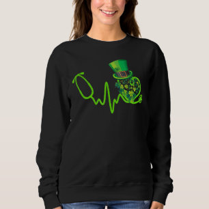 Irish Neurse Heartbeat Stethoscope Lucky St Patric Trui