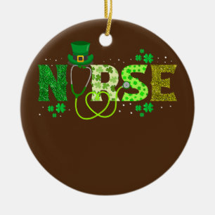 Irish Neurse Stethoscoop St Patricks Day Keramisch Ornament