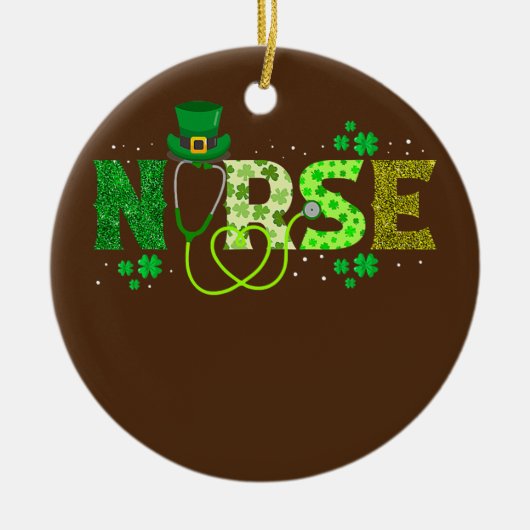 Irish Neurse Stethoscoop St Patricks Day Keramisch Ornament (Voorkant)