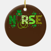 Irish Neurse Stethoscoop St Patricks Day Keramisch Ornament (Achterkant)