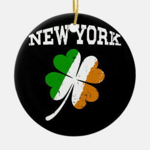 Irish New York St Patrick's Day  Shamrock Keramisch Ornament
