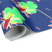 Irish New Zealand Flag Shamrock Clover St. Patrick Cadeaupapier (Rol Hoek)