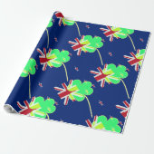 Irish New Zealand Flag Shamrock Clover St. Patrick Cadeaupapier (Uitgerold)