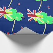 Irish New Zealand Flag Shamrock Clover St. Patrick Cadeaupapier (Hoek)