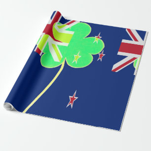 Irish New Zealand Flag Shamrock Clover St. Patrick Cadeaupapier