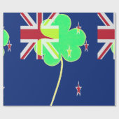 Irish New Zealand Flag Shamrock Clover St. Patrick Cadeaupapier (Vlak)