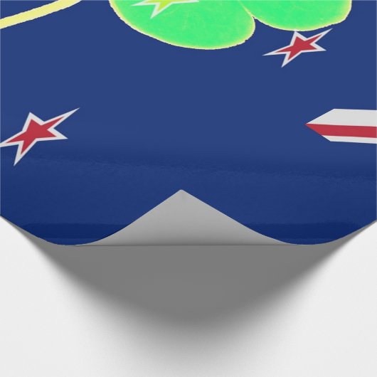 Irish New Zealand Flag Shamrock Clover St. Patrick Cadeaupapier (Hoek)