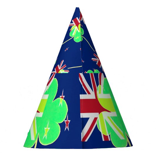 Irish New Zealand Flag Shamrock Clover St. Patrick Feesthoedjes (Achterkant)