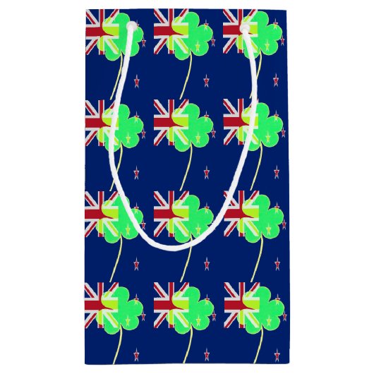 Irish New Zealand Flag Shamrock Clover St. Patrick Klein Cadeauzakje (Achterkant)
