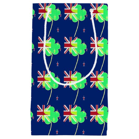 Irish New Zealand Flag Shamrock Clover St. Patrick Klein Cadeauzakje (Voorkant)