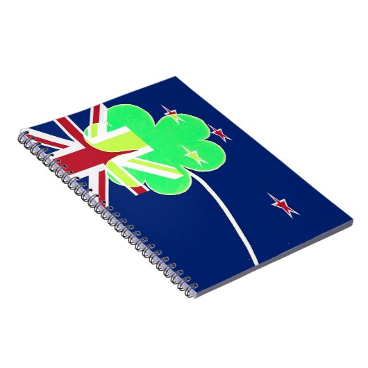 Irish New Zealand Flag Shamrock Clover St. Patrick Notitieboek (Rechterzijde)