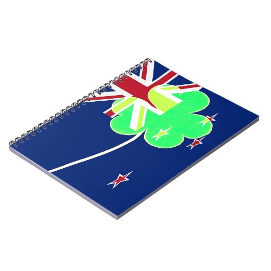 Irish New Zealand Flag Shamrock Clover St. Patrick Notitieboek (Linkerzijde)