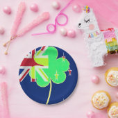 Irish New Zealand Flag Shamrock Clover St. Patrick Papieren Bordje (Feest)