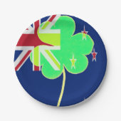 Irish New Zealand Flag Shamrock Clover St. Patrick Papieren Bordje (Voorkant)