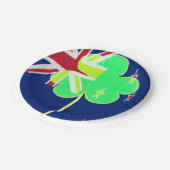 Irish New Zealand Flag Shamrock Clover St. Patrick Papieren Bordje (Gekanteld)