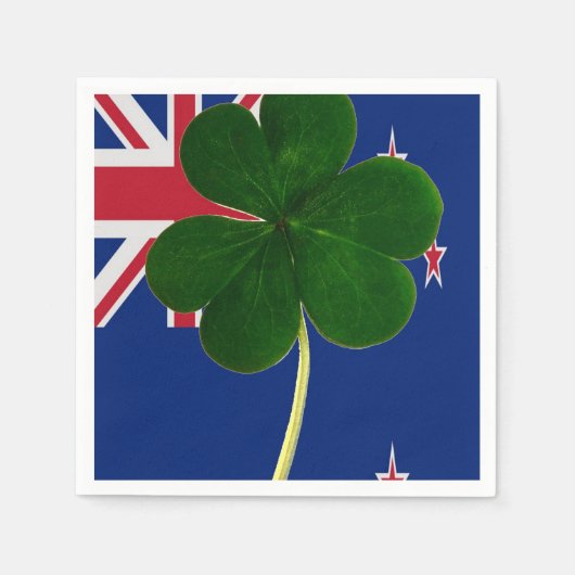 Irish New Zealand Flag Shamrock Clover St. Patrick Servet (Voorkant)