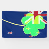 Irish New Zealand Flag Shamrock Clover St. Patrick Spandoek (Horizontaal)