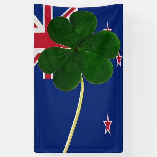Irish New Zealand Flag Shamrock Clover St. Patrick Spandoek (Verticaal)