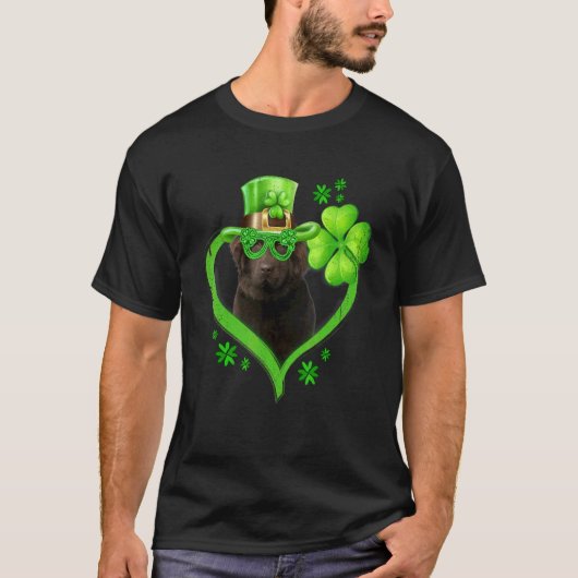Irish Newfoundland Dog Love Shamrock St Patrick S T-shirt (Voorkant)