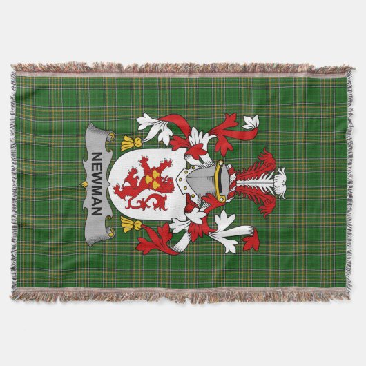 Irish Newman Coat of Arms Family Crest Ireland Deken (Voorkant)