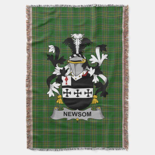 Irish Newsom of Newsam Wapen van de familie Crest Deken (Voorkant Verticaal)