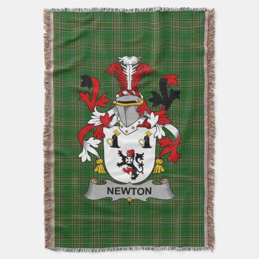 Irish Newton Coat of Arms Family Crest Ierland Deken (Voorkant Verticaal)