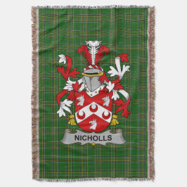 Irish Nicholls of Nichols Coat of Arms Family Care Deken