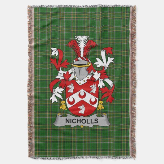 Irish Nicholls of Nichols Coat of Arms Family Care Deken (Voorkant Verticaal)