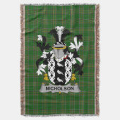 Irish Nicholson Coat of Arms Family Crest Ireland Deken (Voorkant Verticaal)