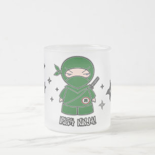 Irish Ninja! Met Shurikens-Mok Matglas Koffiemok