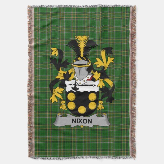 Irish Nixon Coat of Arms Family Crest Ireland Deken (Voorkant Verticaal)