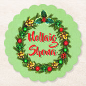 Irish Nollaig Shona Merry Kerstmis Kartonnen Onderzetters (Voorkant)