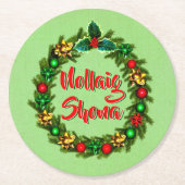 Irish Nollaig Shona Merry Kerstmis Ronde Kartonnen Onderzetter (Voorkant)