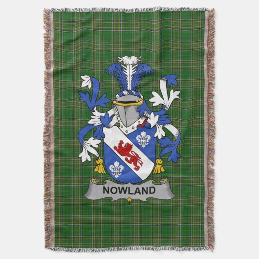 Irish Nowland Coat of Arms Family Crest Ireland Deken (Voorkant Verticaal)
